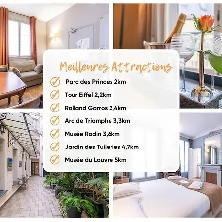 Appartamento Le Dujardin - Passy Tour Eiffel A Pied - 4 Personnes- Climatisation - Vue Sur Cour Parigi